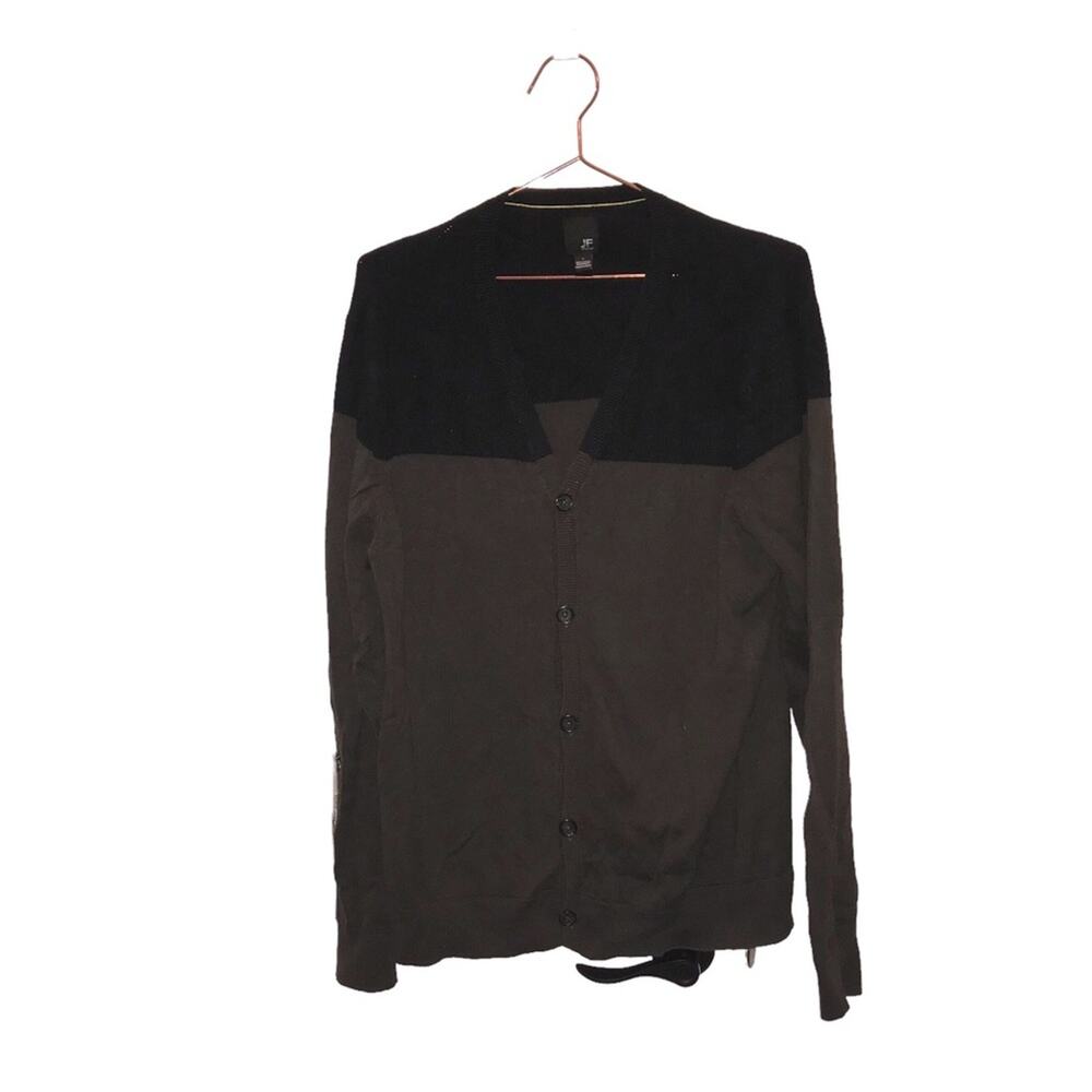 JF J.Ferrar black and dark gray cardigan size large